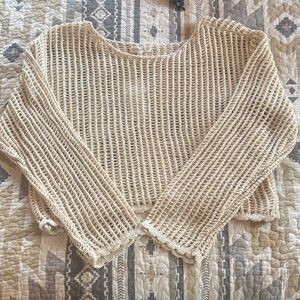 BNWT Women’s Cream Gold Shimmer Knit Summer L/S Sweater